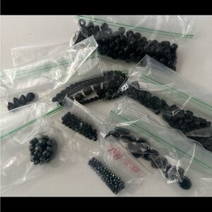 Lot of Black bead assortment - jewelry, crafts